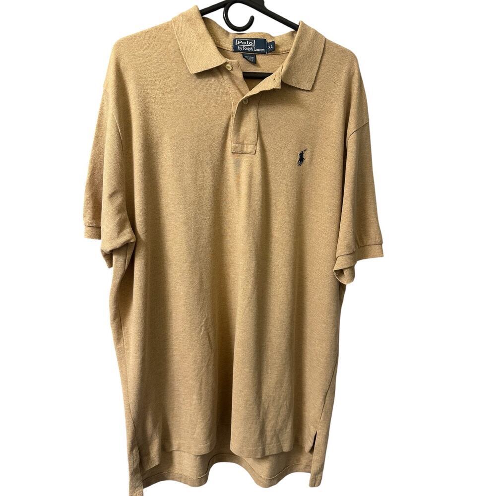 Polo Ralph Lauren Men’s XL Beige Heather Short Sleeve Cotton Polo Shirt Classic